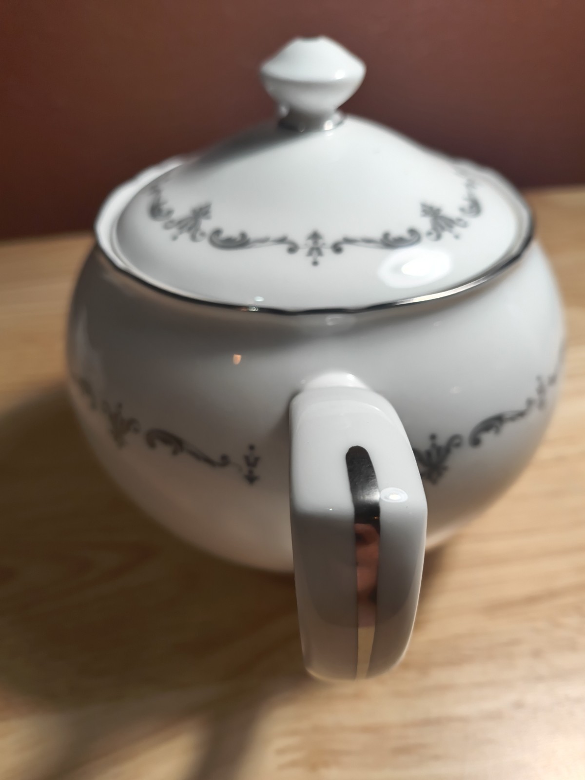 Royal Worcester Silver Chantilly Teapot with Lid 1963