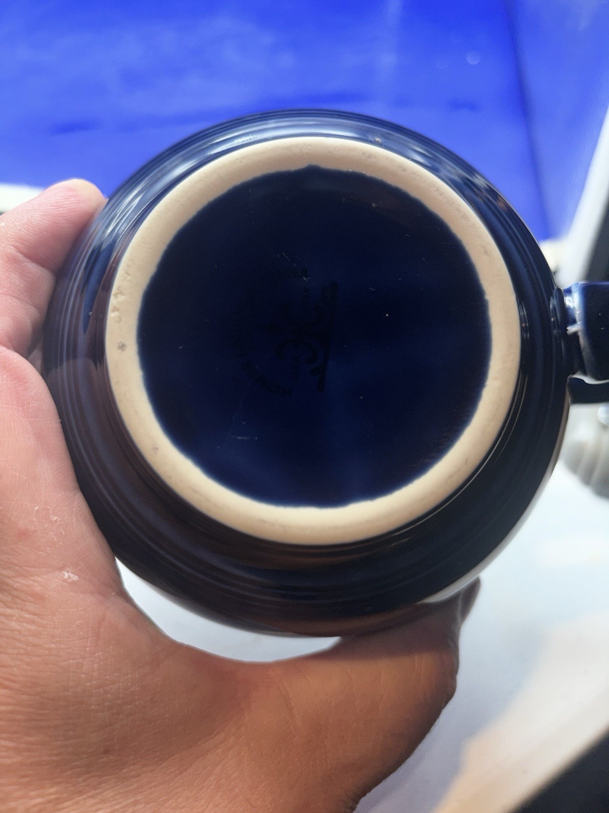 Homer Laughlin Vtg China Jumbo Soup Cup Mug 18 oz Cobalt Retired Fiestaware