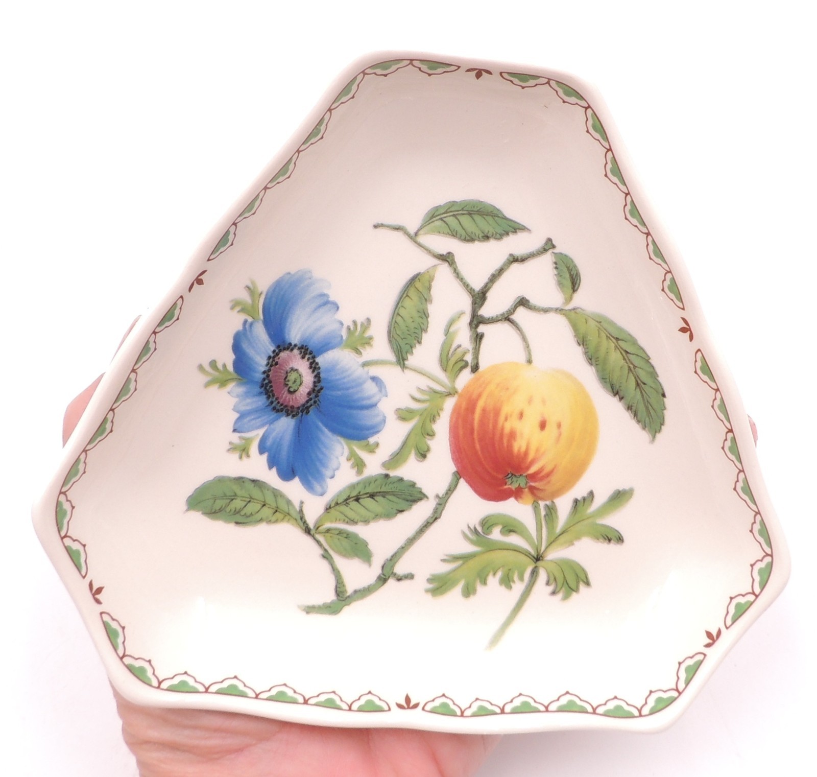 Vintage Spode Victoria Botanical Candy Nut Trinket Dish Bowl Porcelain Fruit