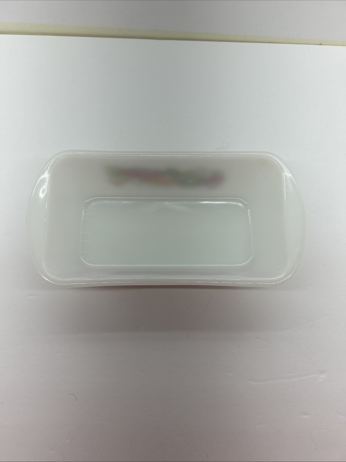 Vintage Glasbake Vegetable Design Milk Glass Bread Pan J522