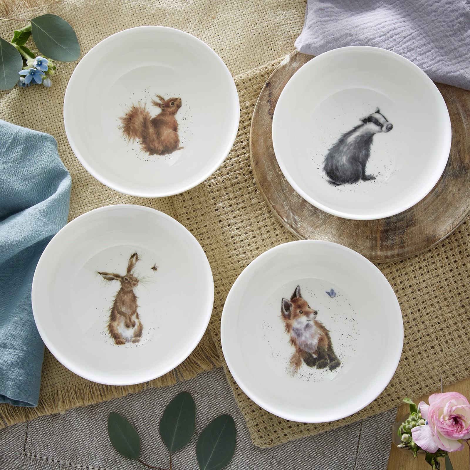 Fine Bone China Cereal Bowls 6.1″ , Set of 4 -Microwave & Dishwasher Safe