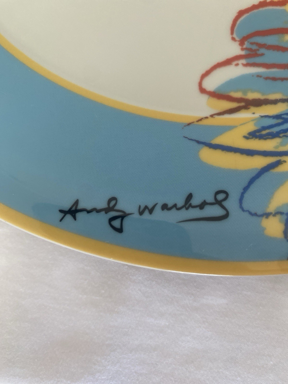 Andy Warhol Rosenthal Daisy Dinner Plates Blue Border Set of 6 Studio-Line