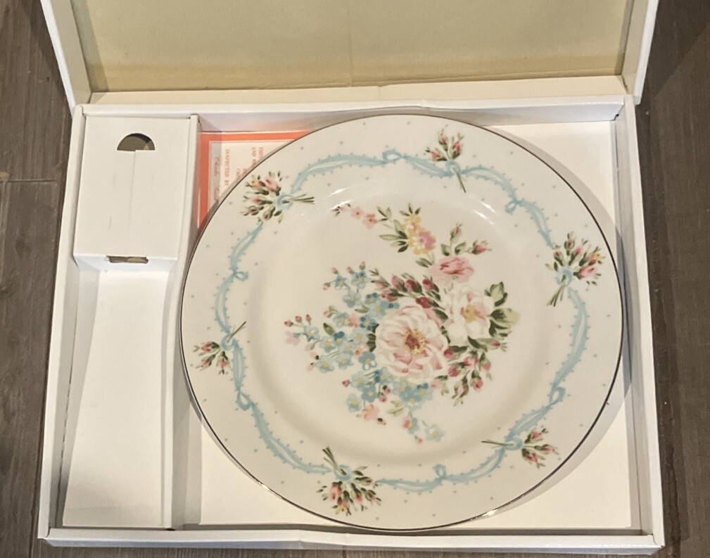 Andrea by Sadek French Bouquet Rose Garland Cake Plate (no Server) in Box