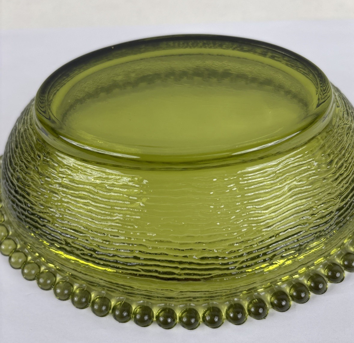 Vintage Indiana Glass Olive Green Hen on a Nest 7″ Bottom Only READ
