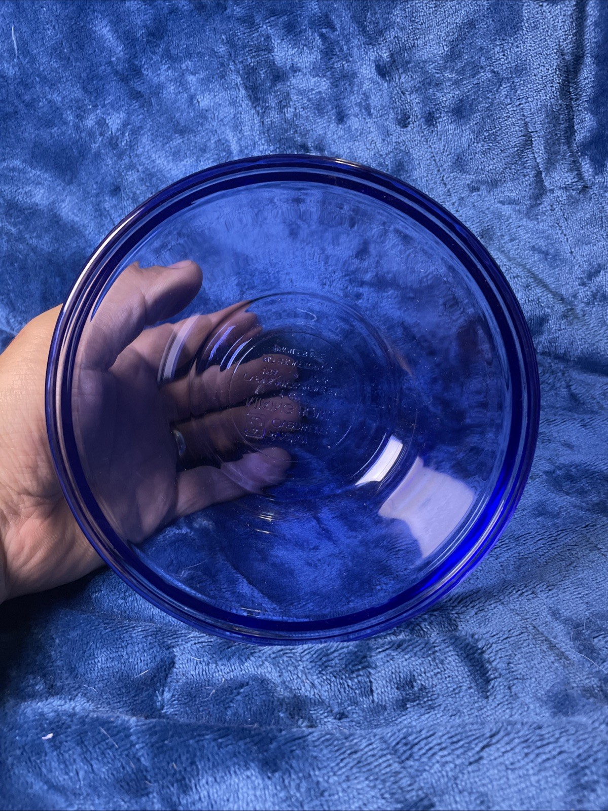 Anchor Hocking Ovenware Cobalt Blue Glass Mixing Bowl 1 QT 1056