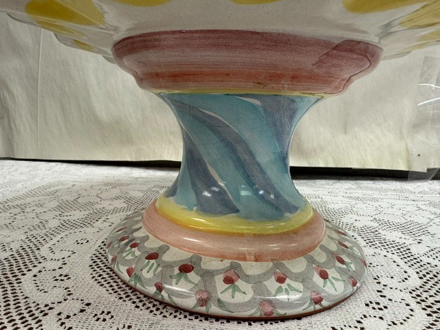 Mackenzie Childs -Stoke Gabriel – Fluted Ruffled Pedestal Cake Stand