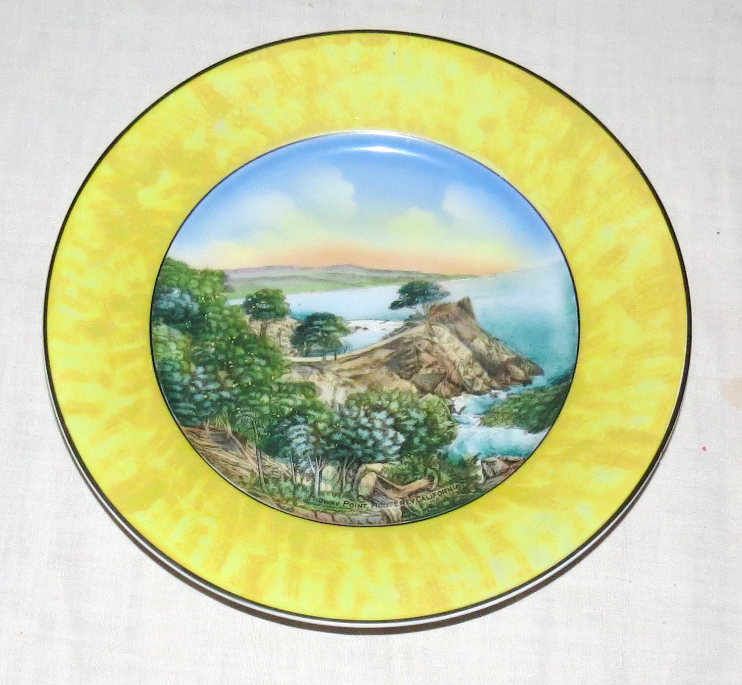 Monterey California 9.5/8 in Souvenir Plate Eamag Bavaria Jonroth Handpainted
