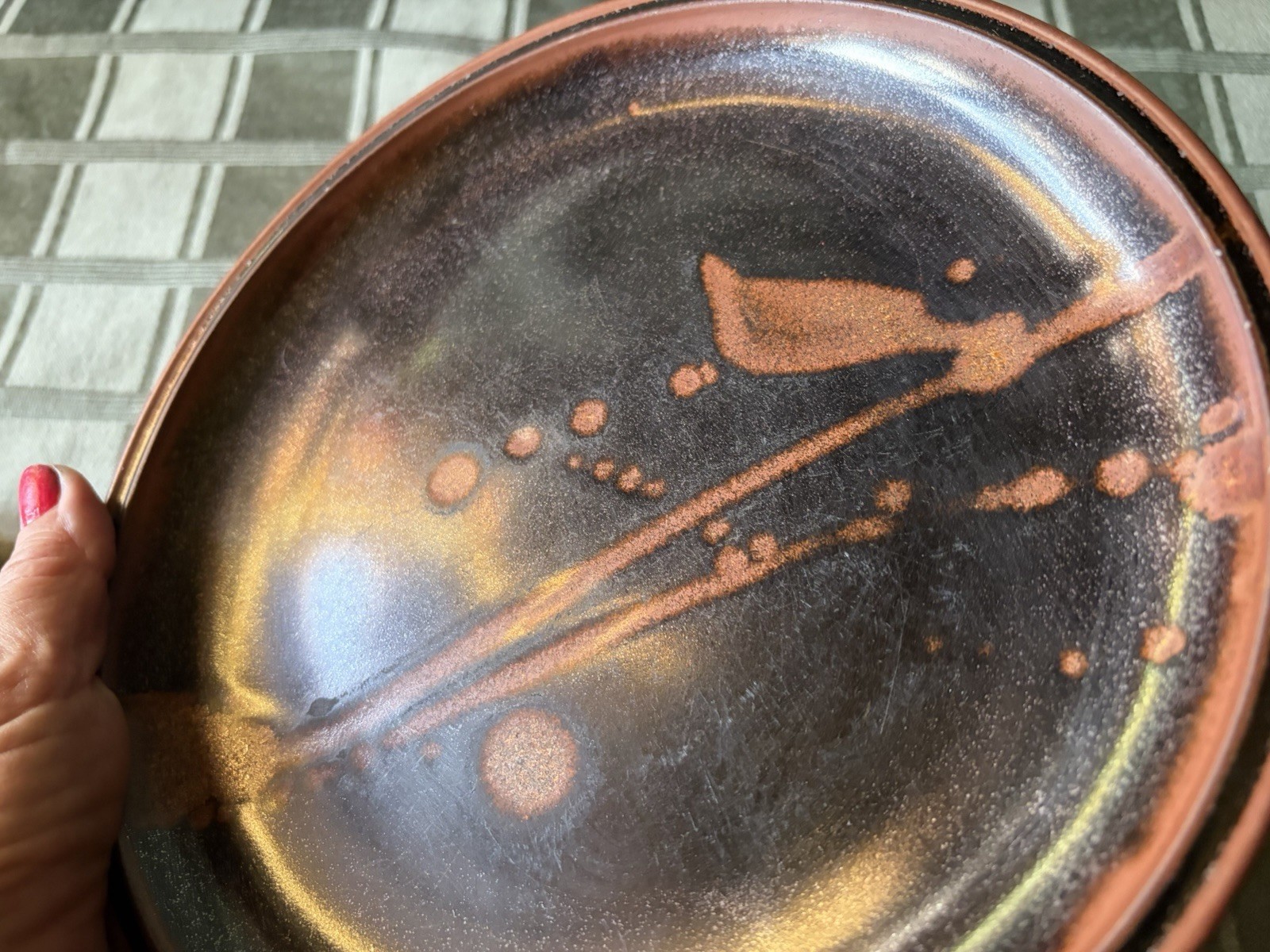 🌙Stone Soldier Pottery Jacksonville VT Glazed Studio Art Stoneware Plate 9 In
