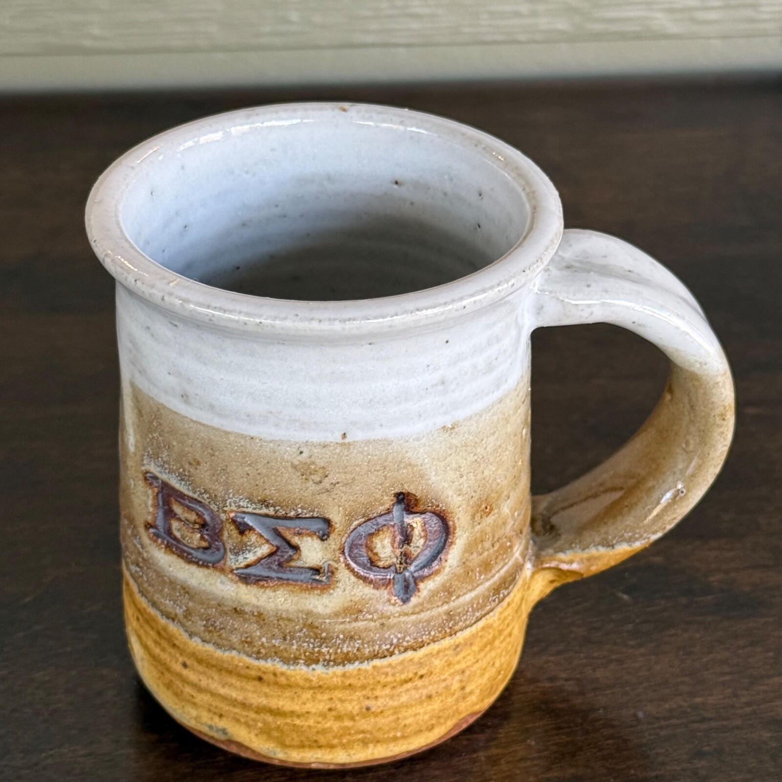Vintage Barry Jepson Studio Art Pottery Coffee Mug 1980 Beta Sigma Phi Kansas