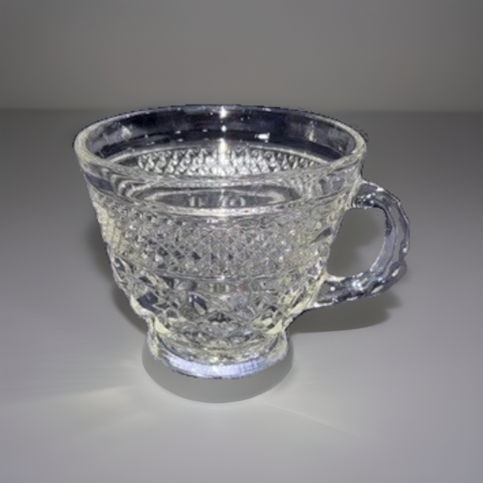 Vintage Indiana Glass Diamond Point Punch Bowl Set, with 28 cups and glass ladle