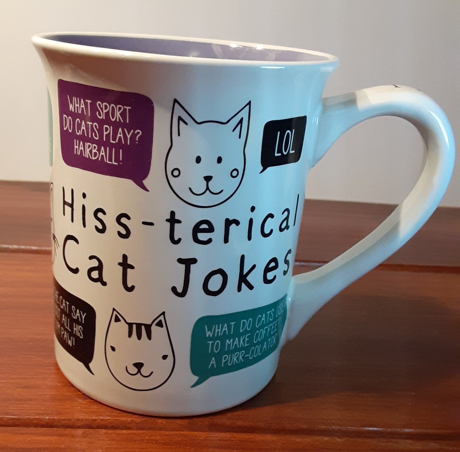 Hiss-terical Cat Joke Mug By Mud – Dishwasher & Microwave Safe 16oz – New