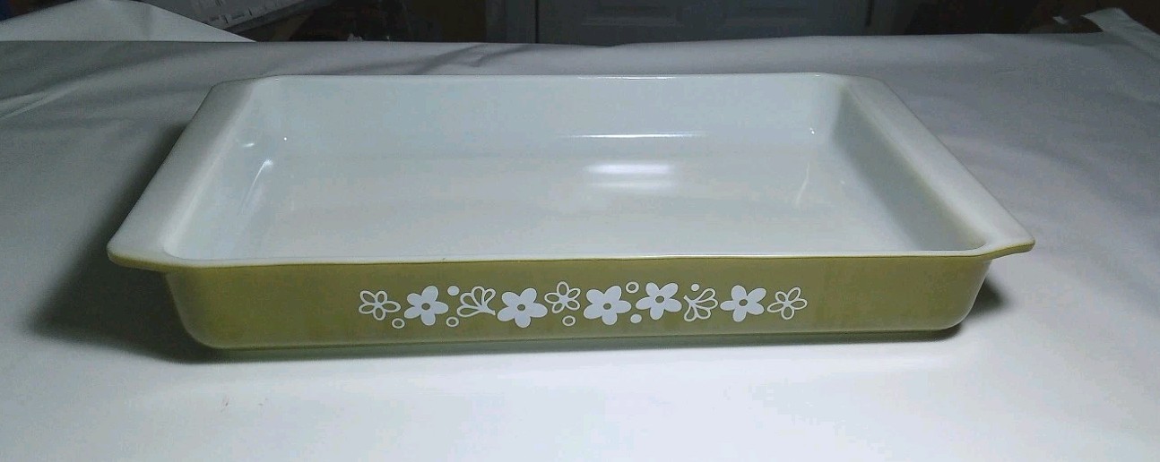 Vintage 933 Pyrex 13 1/2″ X 8 3/4″ Spring Blossom Crazy Daisy Baking Lasagna