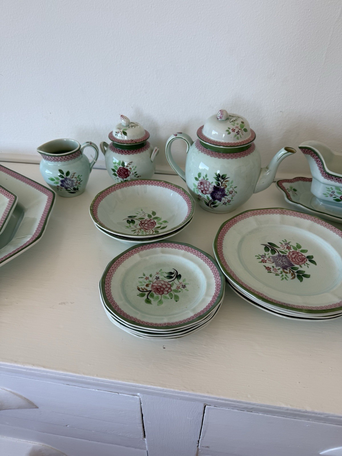 Adams Calyx Ware Mandalay Hand Painted Large Serving Collection