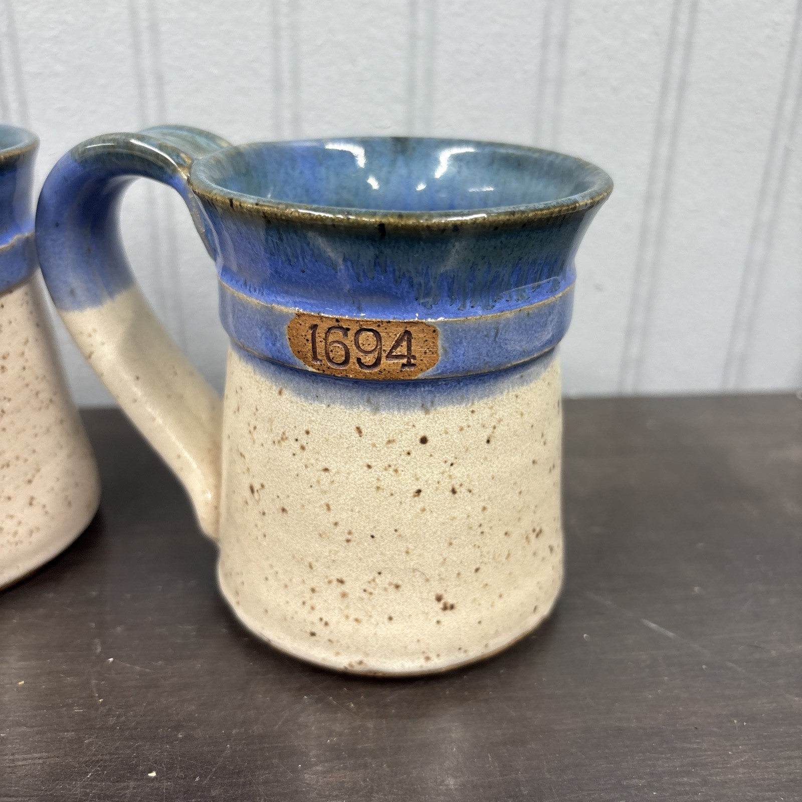 Vintage The Annapolis Pottery 1694 Maryland 15oz Mug Stamped Set Of 2