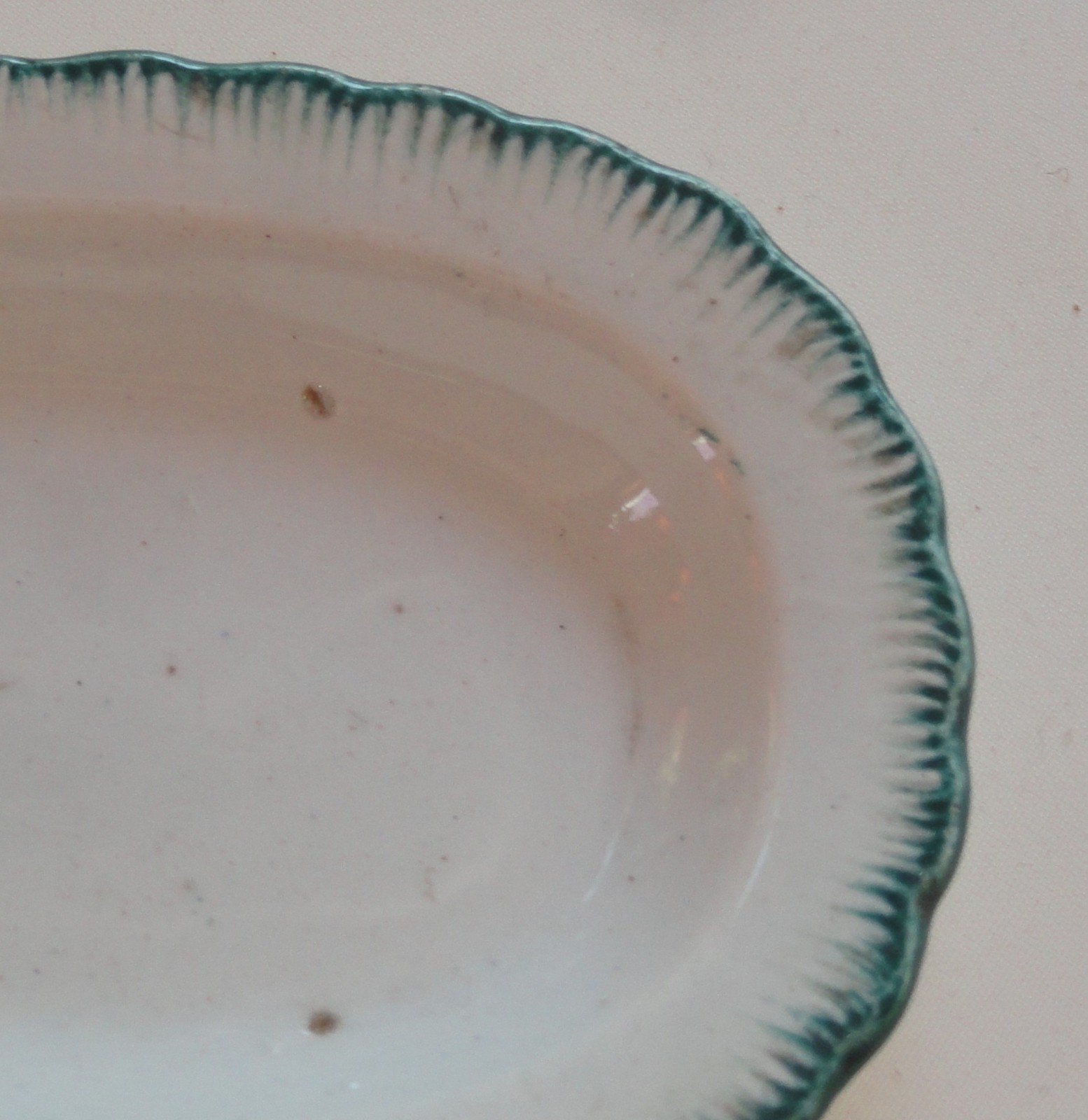 Green Feather Edge Shell Edged Pearlware Toy Platter Davenport c 1825