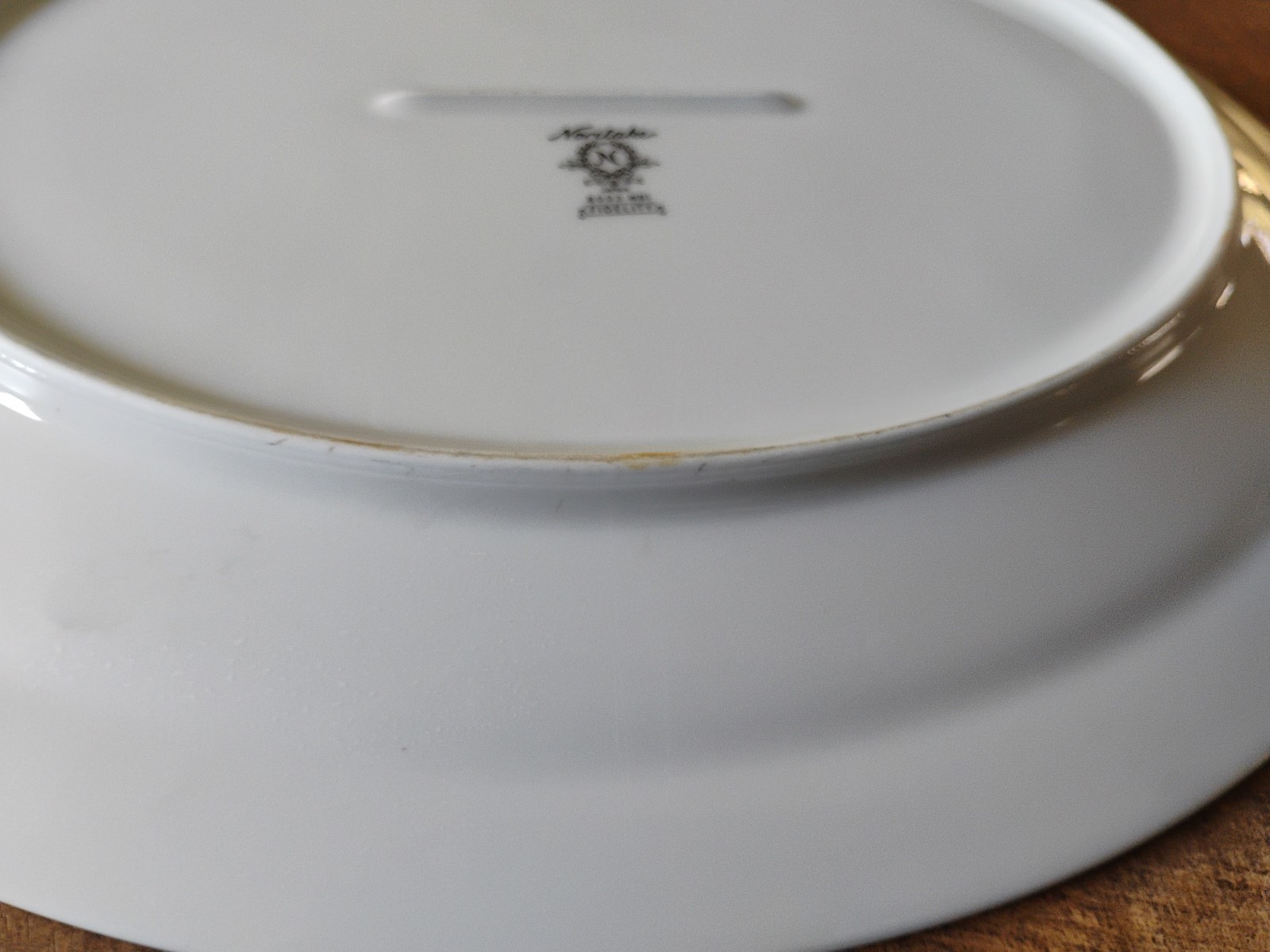 Noritake Fidelity Serving Platter Blue White Flowers Platinum Trim 13.75″