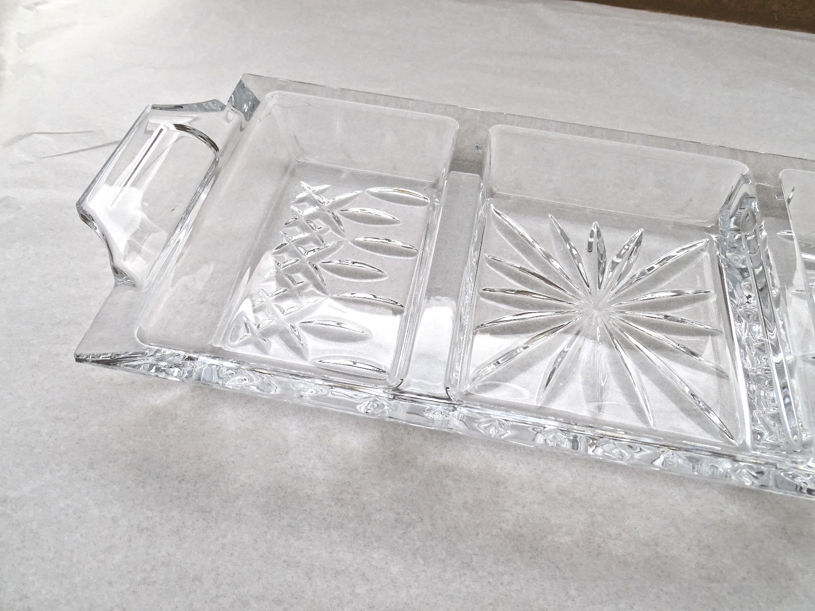 Waterford Crystal Lismore 3-Part Serving Dish / Free Shipping
