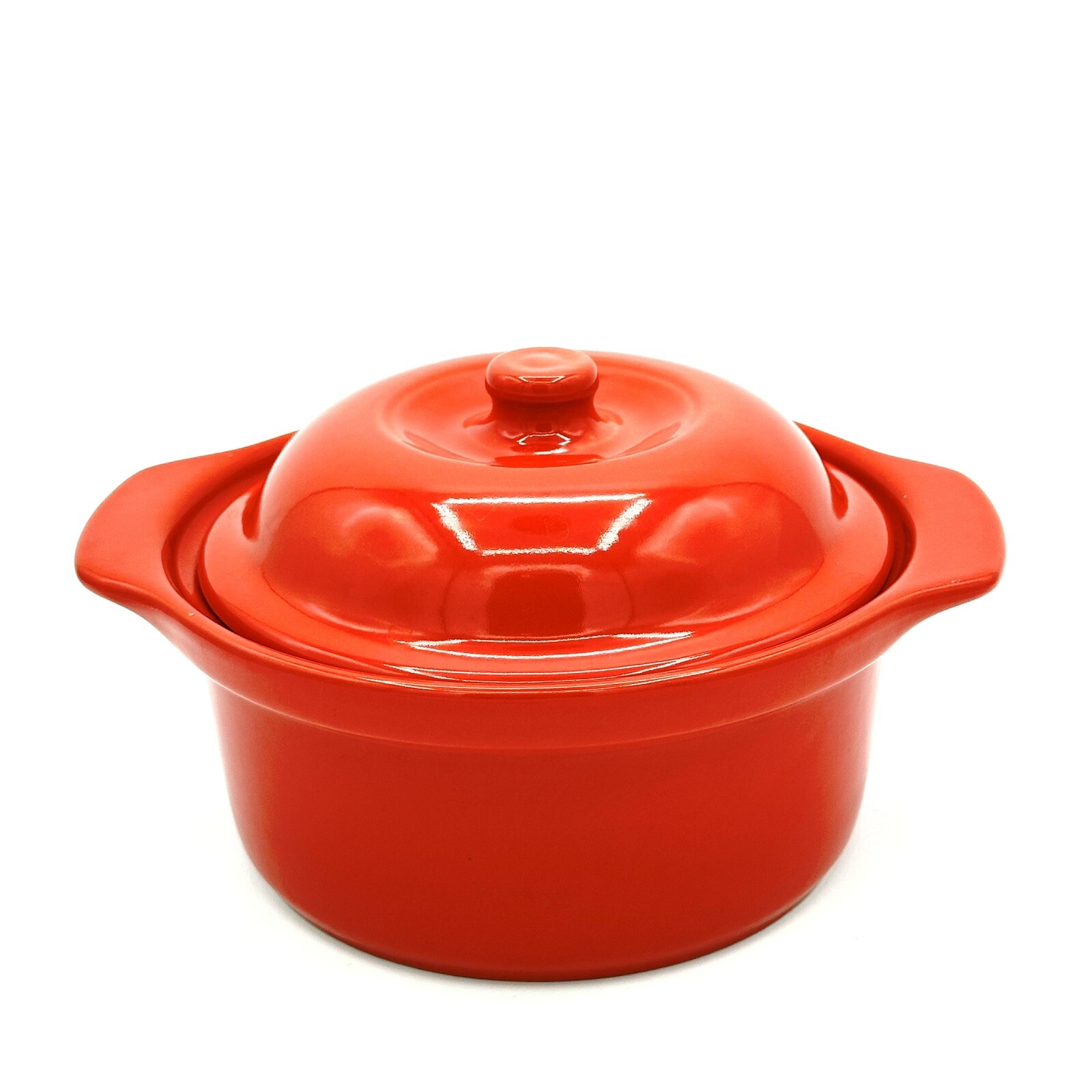 Cerutil Red Made In Portugal Stoneware Crock with Lid 6.25 X 3 Inches