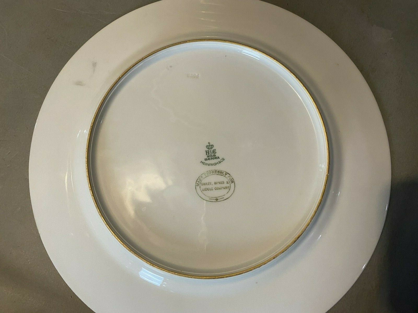 SET OF 11 SELB BAVARIA HEINRICH GILT ENCRUSETED FLORAL DECORATED DINNER PLATES