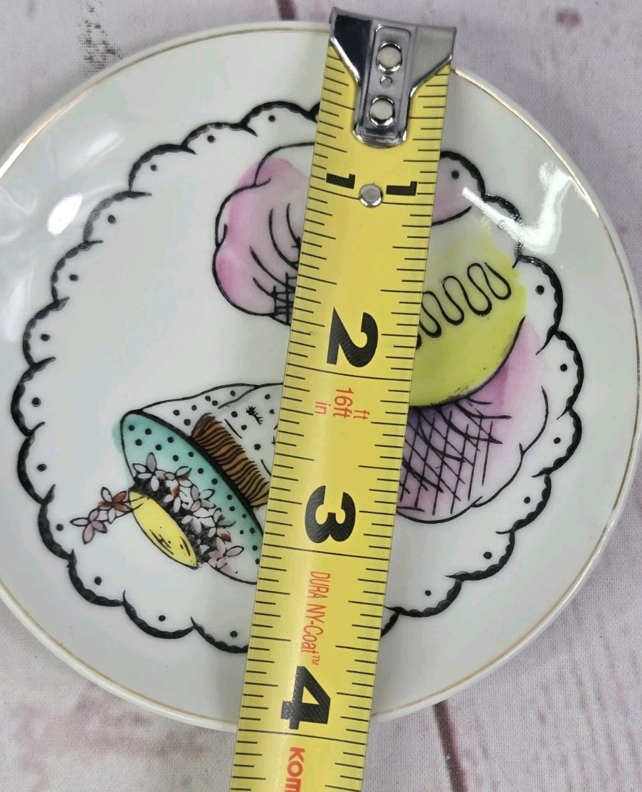 1950s Original 4″ LEFTON CHINA Trinket Dish Victorian Woman JAPAN