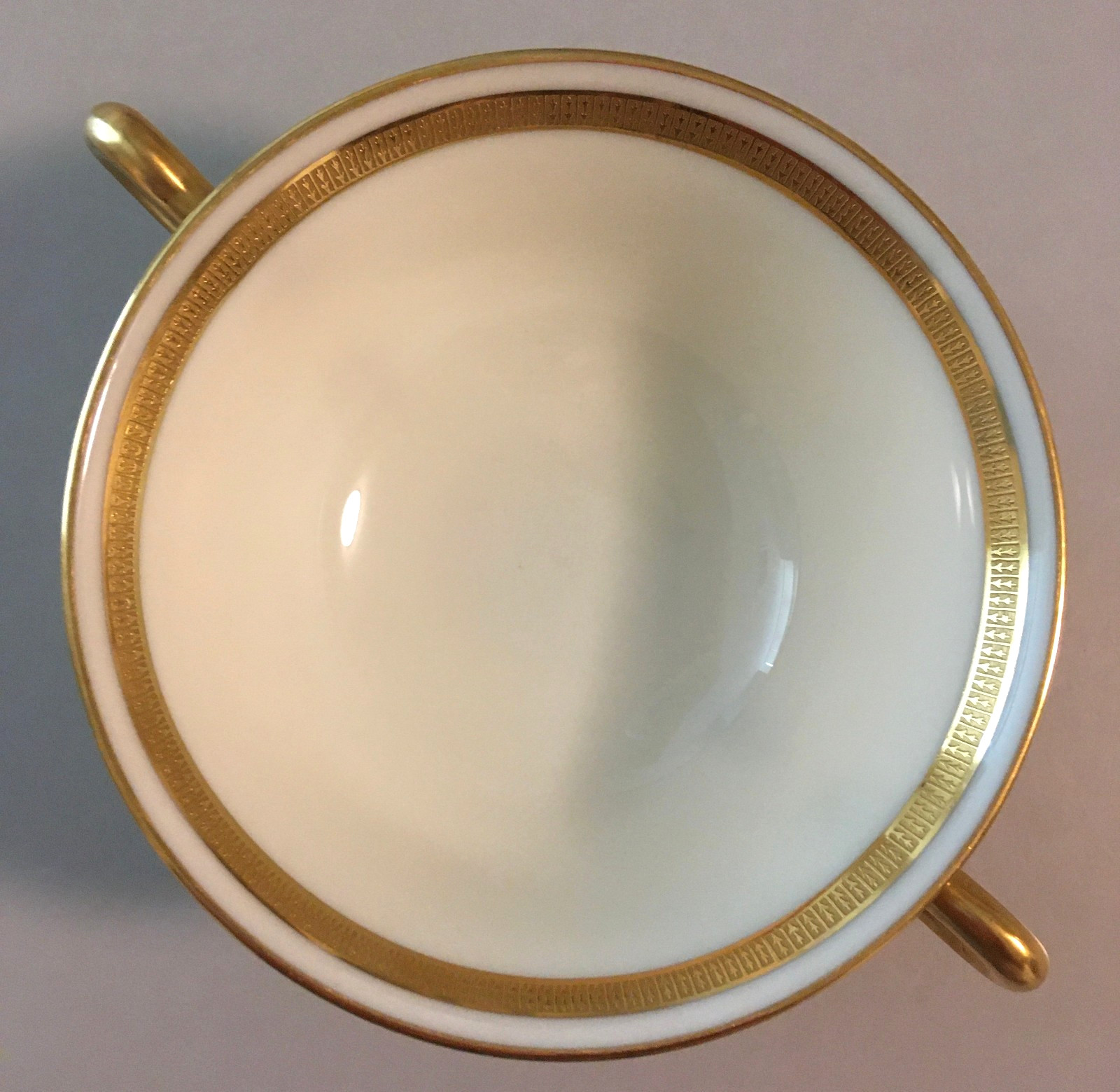 Lenox Porcelain J53 for Hutzler Brothers Baltimore 4 gold/ivory bouillon cups