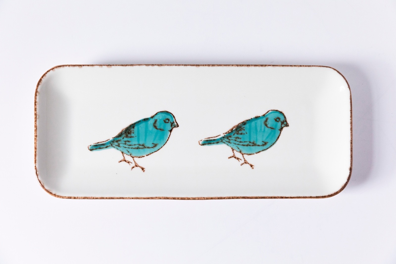 Value Ceramic Blue Bird 14″ Rectangular Serving Platter V4C4