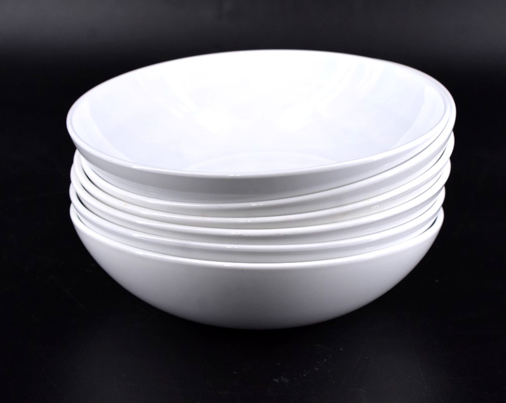 Vintage Centura by Corning Set of 6 White Coupe Cereal Soup Bowls 6.25″