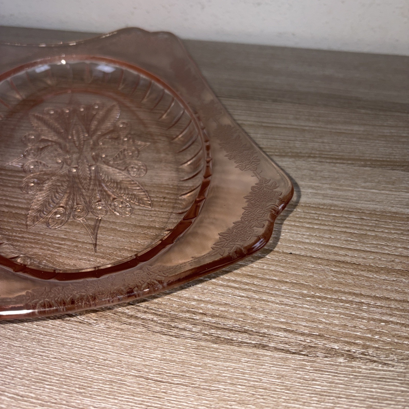 VTG Jeanette ADAM Pink Depression Glass Rectangular Serving Platter ~11 5/8″