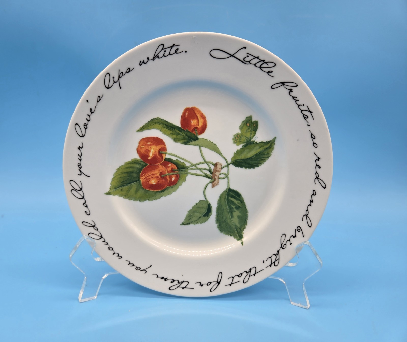 Williams-Sonoma Orchard Suite Fruit Dessert Plates Set Of 3 Plum Pear Cherries