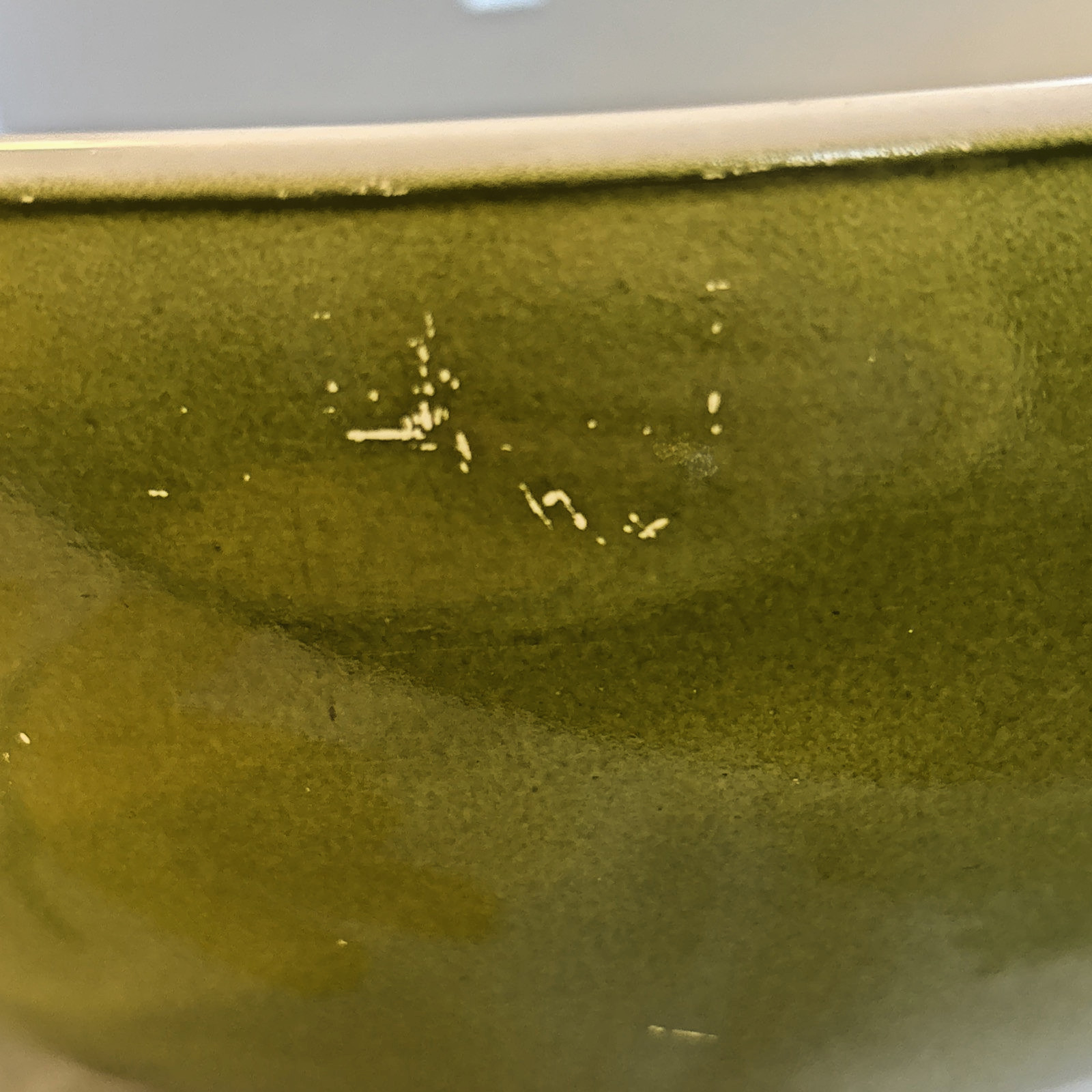 Vintage Pyrex Verde Olive Green #444 Mixing Bowl 4 Quart Cinderella Handles