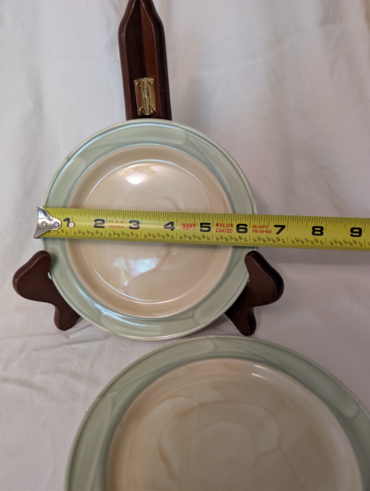Steelite International Set of 4 Dessert Plates 6.25” Made in England GREEN TAN