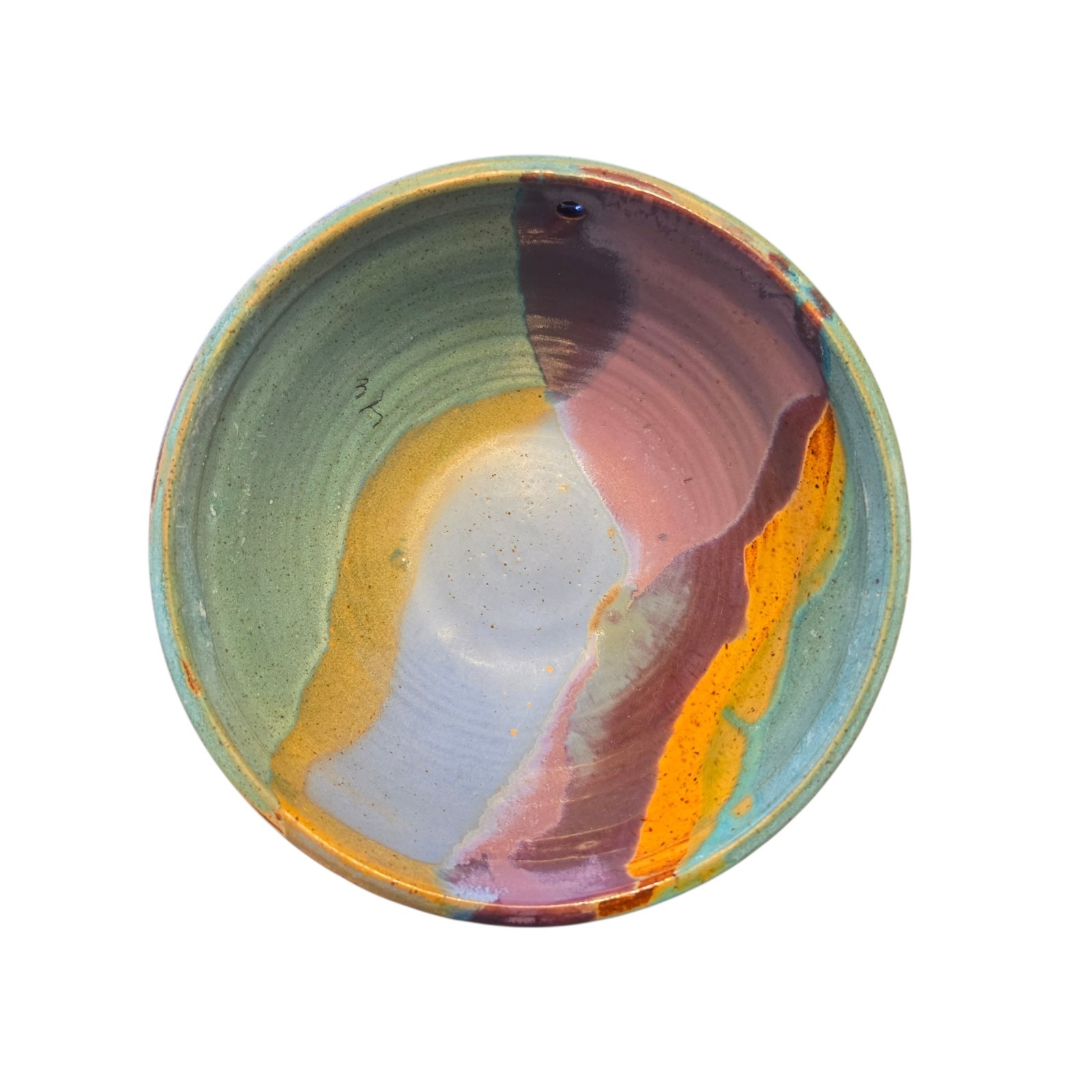 Set 4 Signed Joel Edwards Attributed Studio Pottery Bowls Abstract Glaze 7.25″