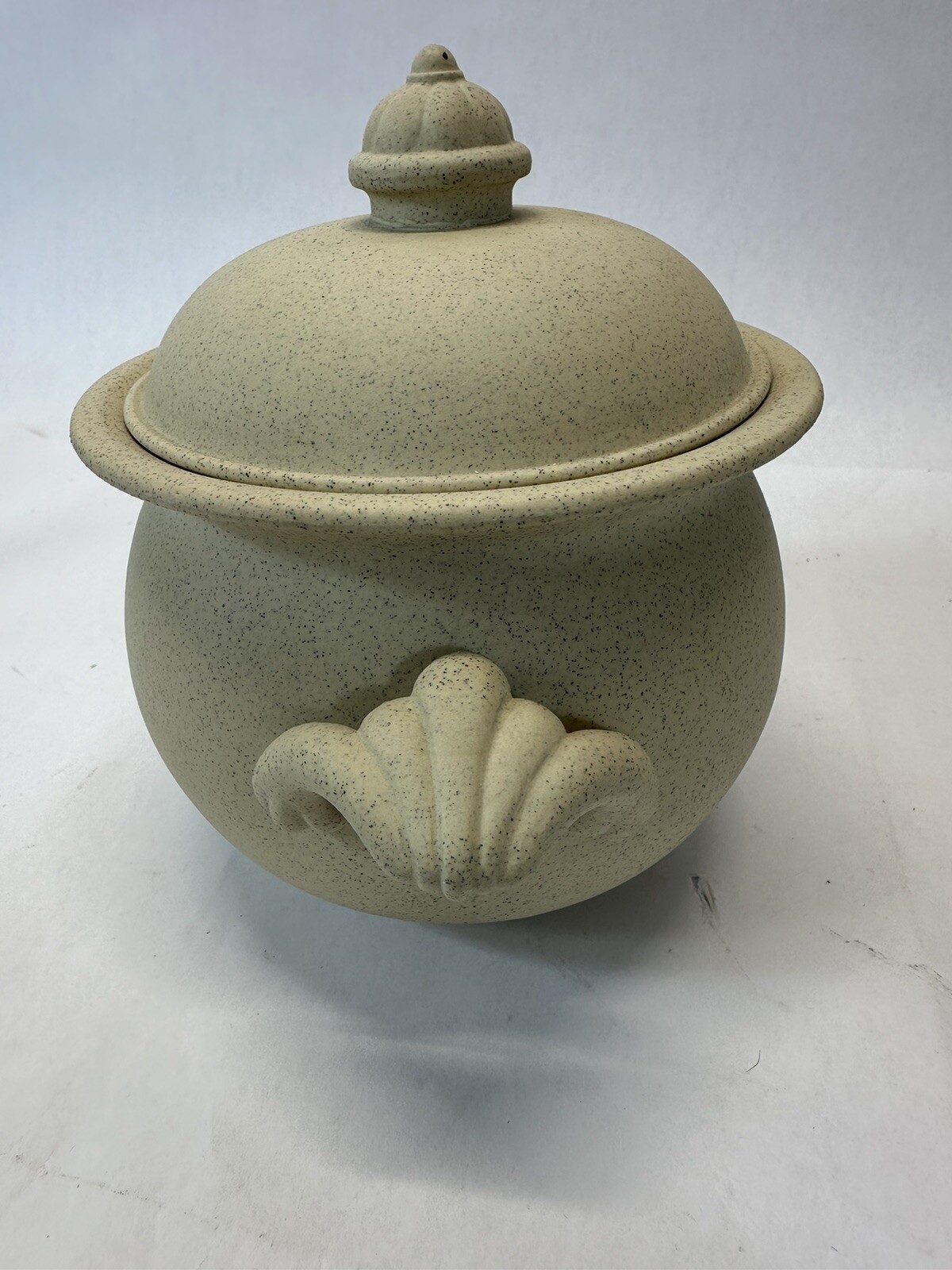 Unbranded Set Of Three Ceramic Bean Pots With Lids Fired But Not Glazed