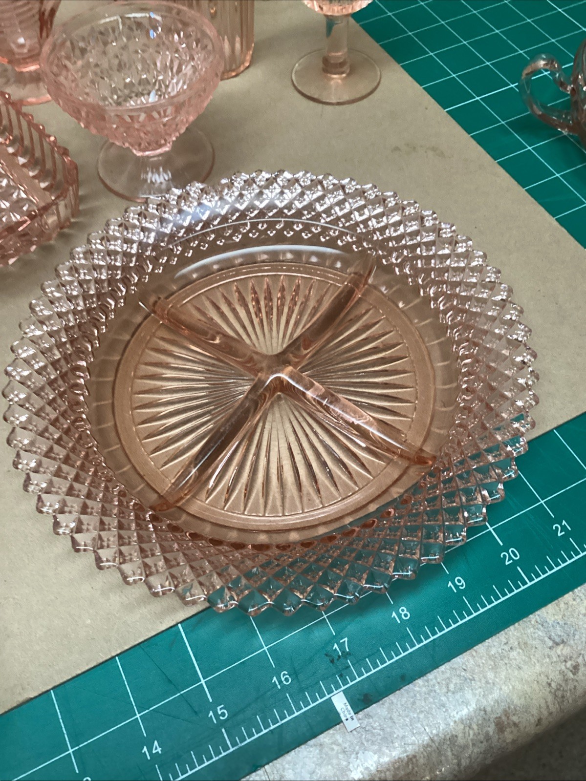 Large Vintage Lot 25 Pieces Mixed Pink Depression Glass
