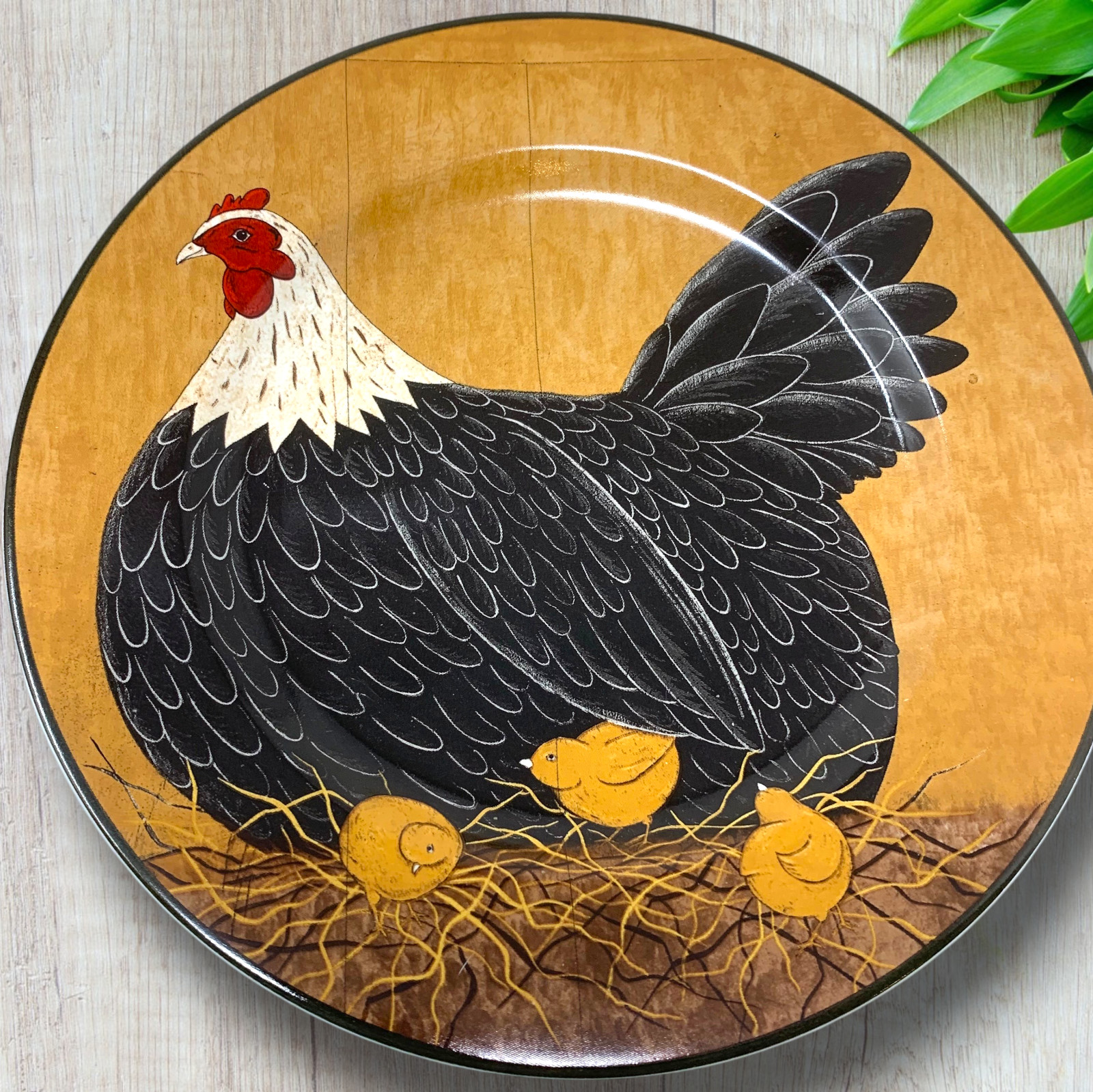 Vintage Lot 4 Sakura x Warren Kimble Henny Penny Rooster Chicken Salad Plates 8″