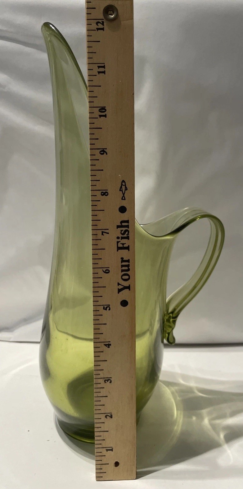 Vintage Viking Pitcher Vase Swung Art Glass 12” MCM Serveware Home Decor