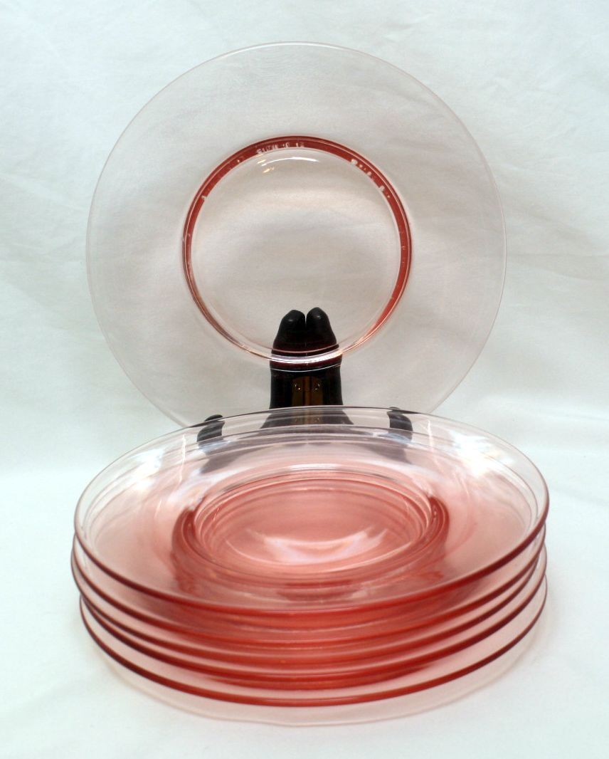 6 Antique Bryce Minuet Pink Salad Plates Hand Made 7.5″ In Excellent Cond.