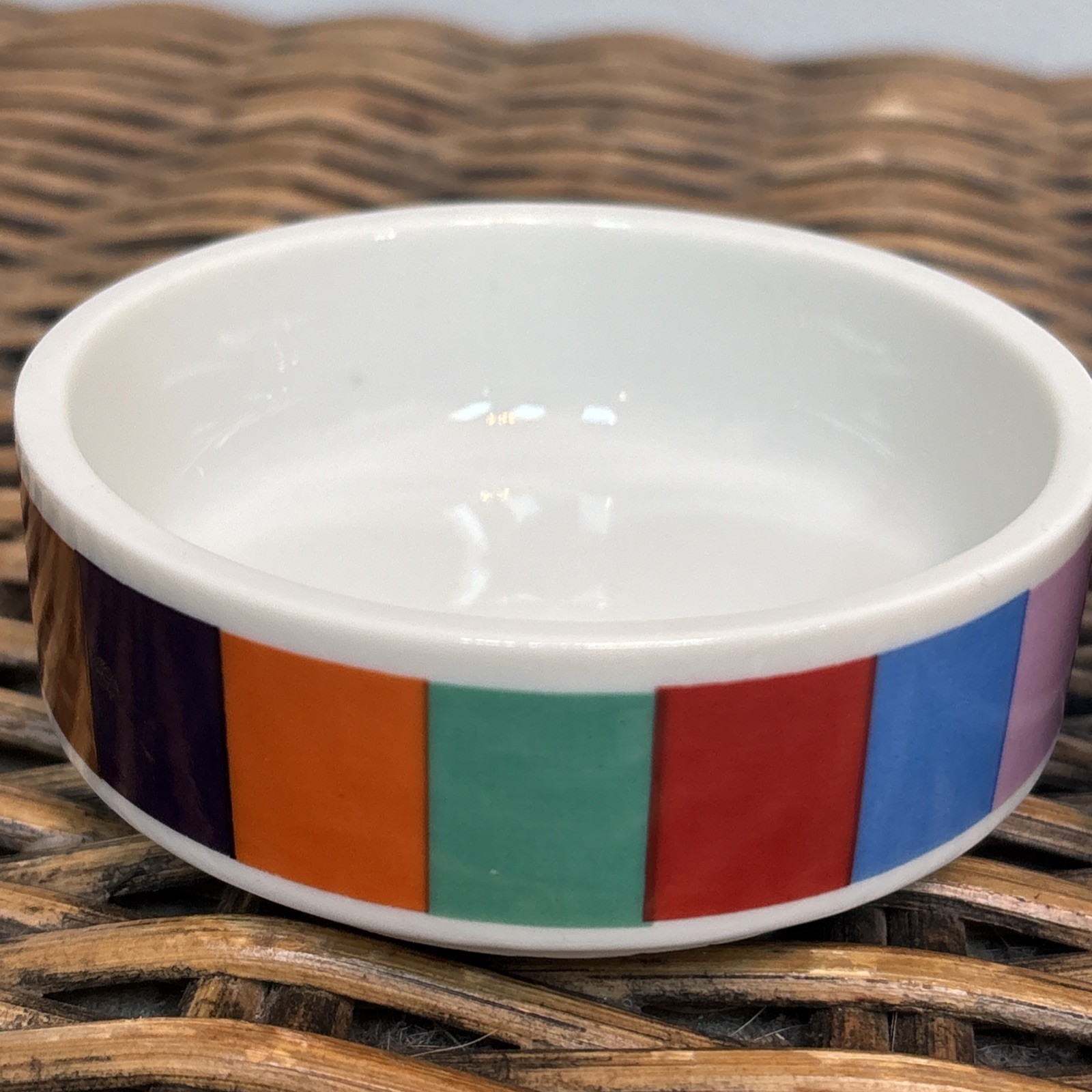 3 Vintage SAN REMO Colorblock Stripe Tapas Party Dishes by IMPERIAL Japan Spade