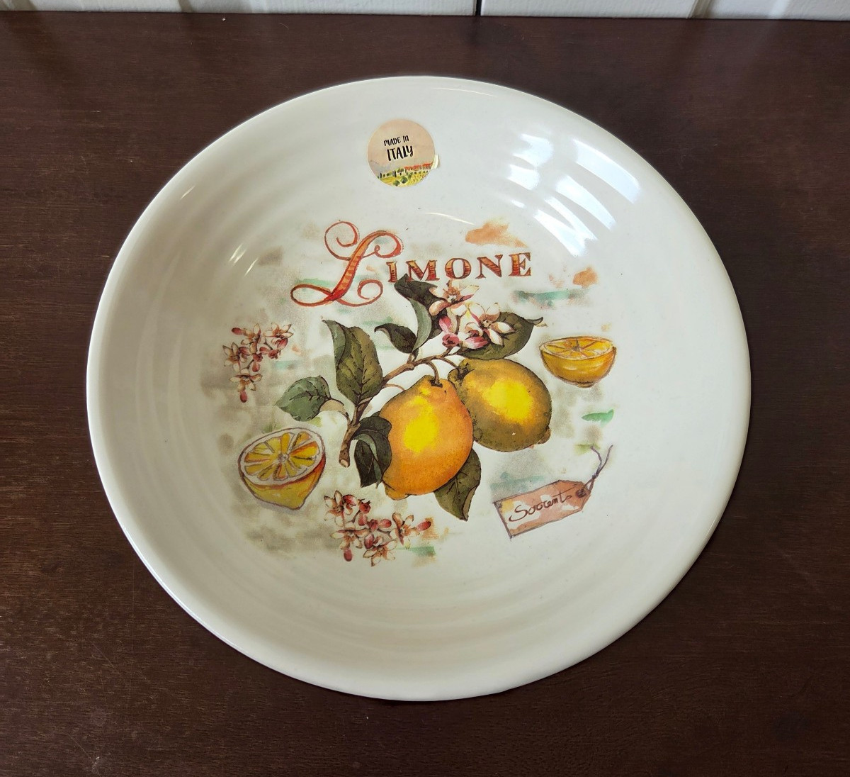 Ceramica Cuore “Limone” Ribbed Pasta Bowls 9″ Pasta Soup Made In Italy