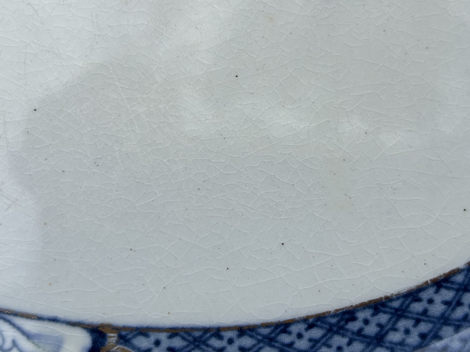 Rare F. Winkle & Co. Ltd England Blue Old Nankin 12″ Oval Platter Gold Trim VGUC