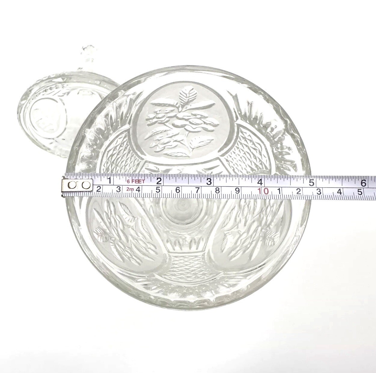 Apothecary Jar Lidded Etched Floral Patterns 15″ Crystal D’Adriana of Yugoslavia
