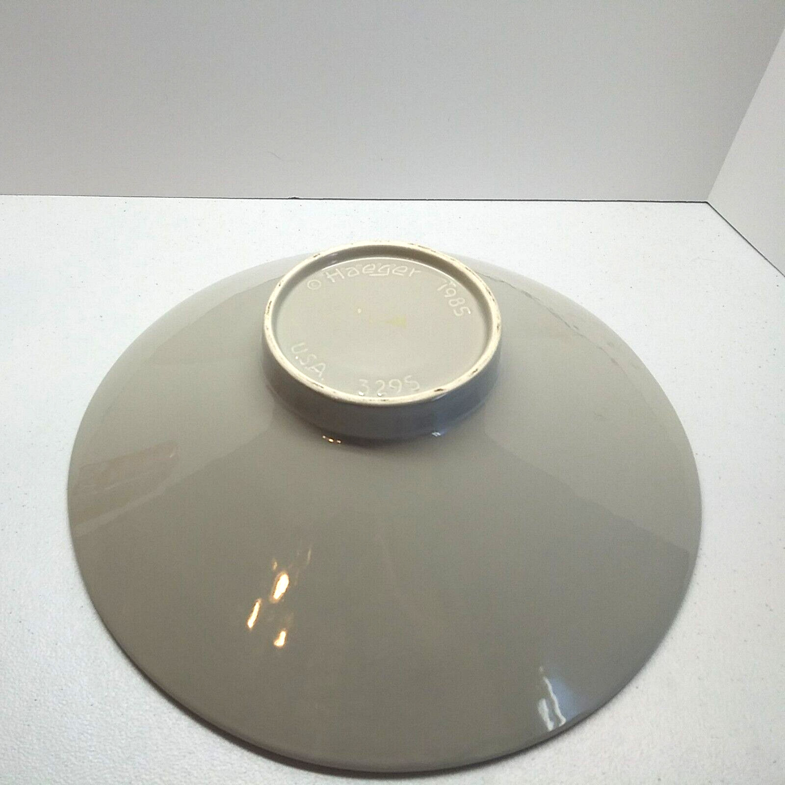 Vintage Haeger Warm Gray Pedestal Bowl Centerpiece #3295 Made in the USA 13.75″
