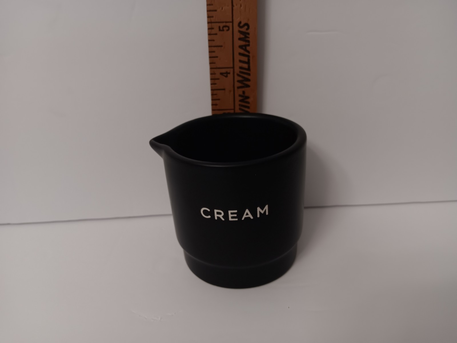 Vintage Earthenware Individual Coffee Creamer Black Pitcher 3″ Inches Tall