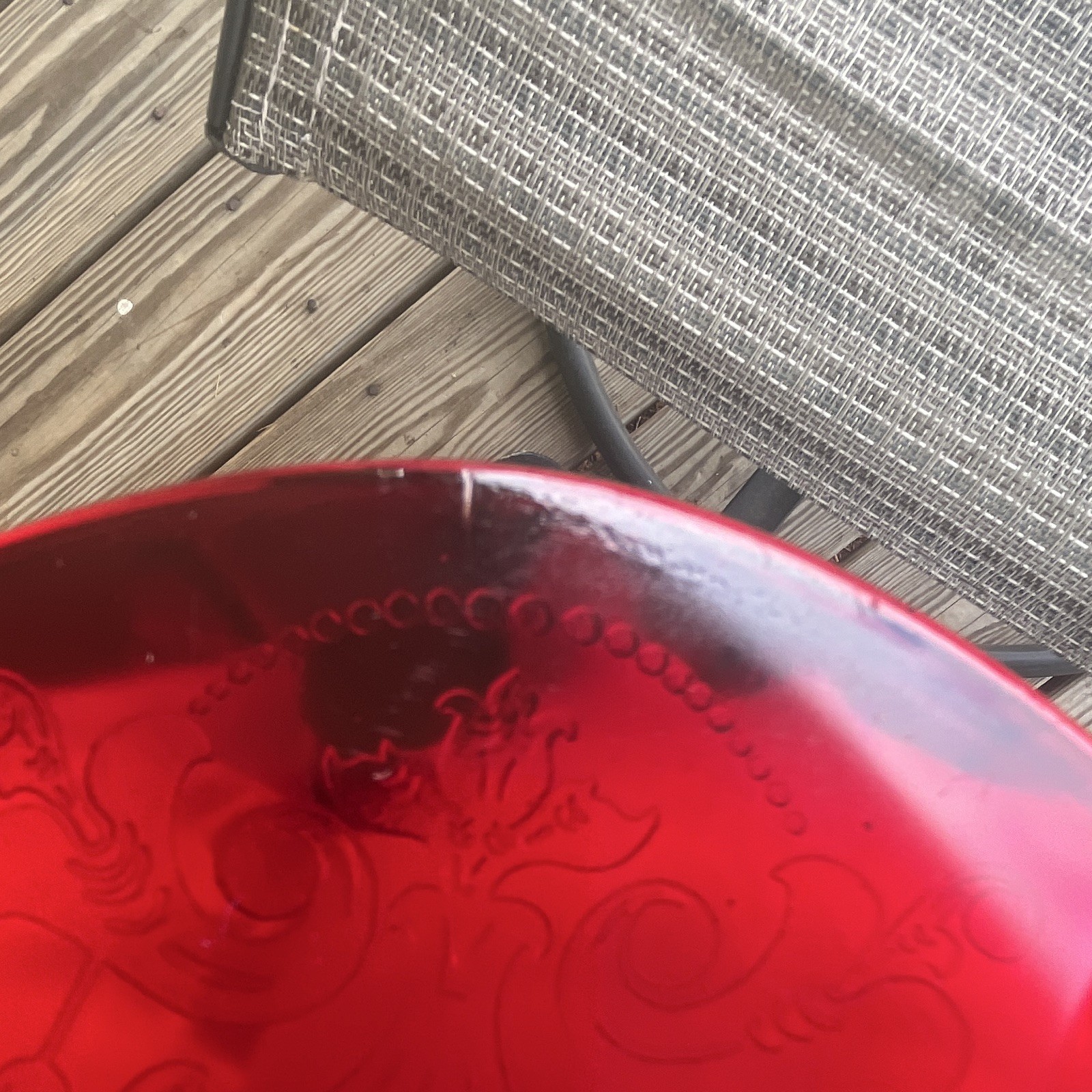 Ruby Red Depression Glass 12 in. Plate.