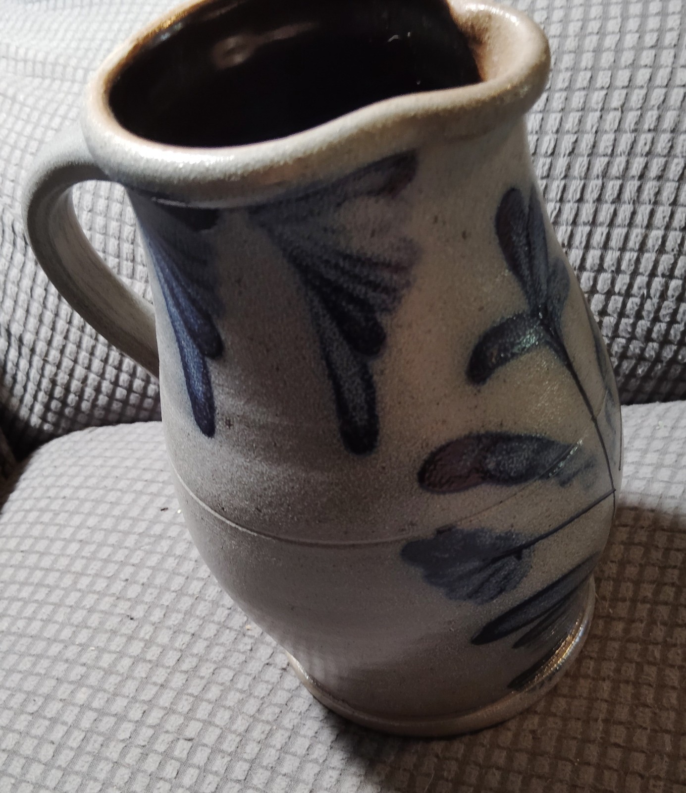 Vtg 1988 Rowe Pottery Works, Hand Made, Salt Glazed pitcher AARFAC Rooster