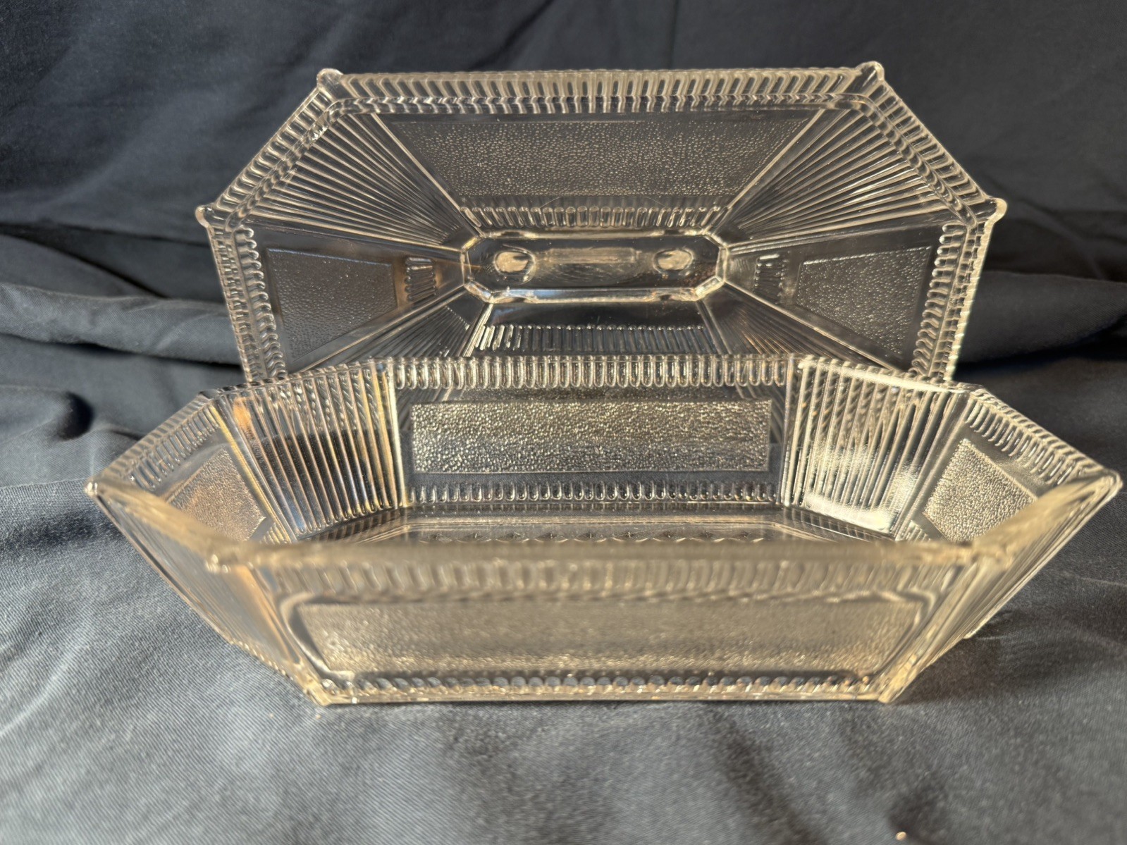 EAPG Bryce, Walker & Co. Glass Covered Dish, circa 1887. Derby / Pleat & Panel