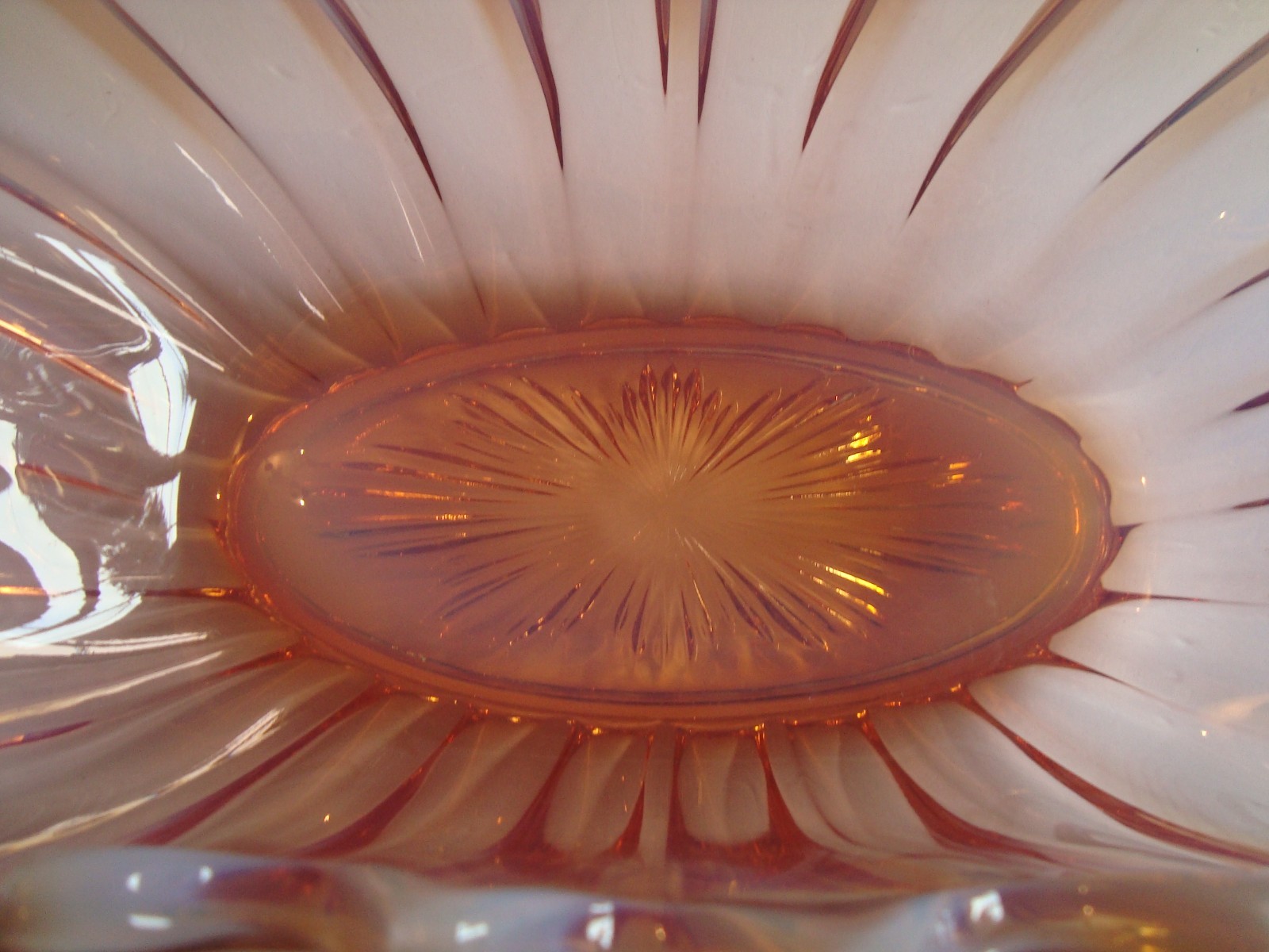 Vintage Fostoria Heirloom Pink Opalescent Crimped Stretched Console Bowl 12″