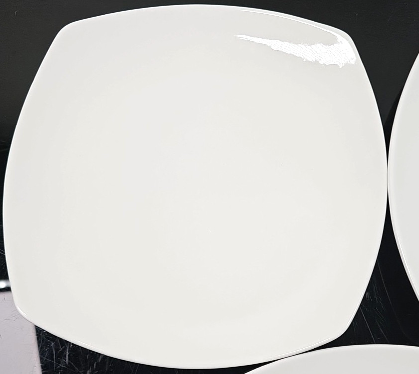 3 Churchill Recline Square Salad Plate Set White Elegant Serving Dining Dish Lot