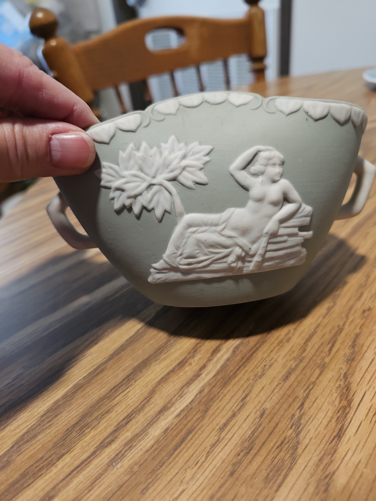 Jasperware Sage Green Dish