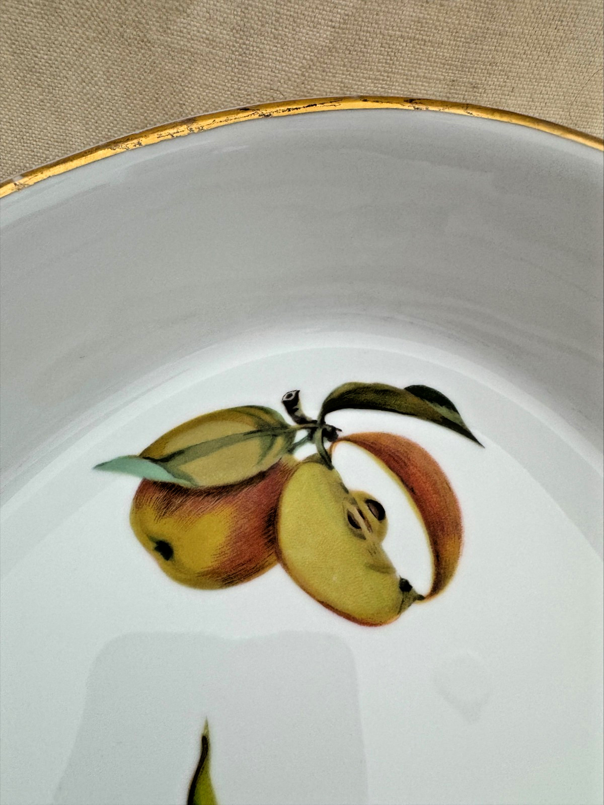 Royal Worcester Evesham Oval Platter – 14 Inch Porcelain Fruit Corn Gold Trim